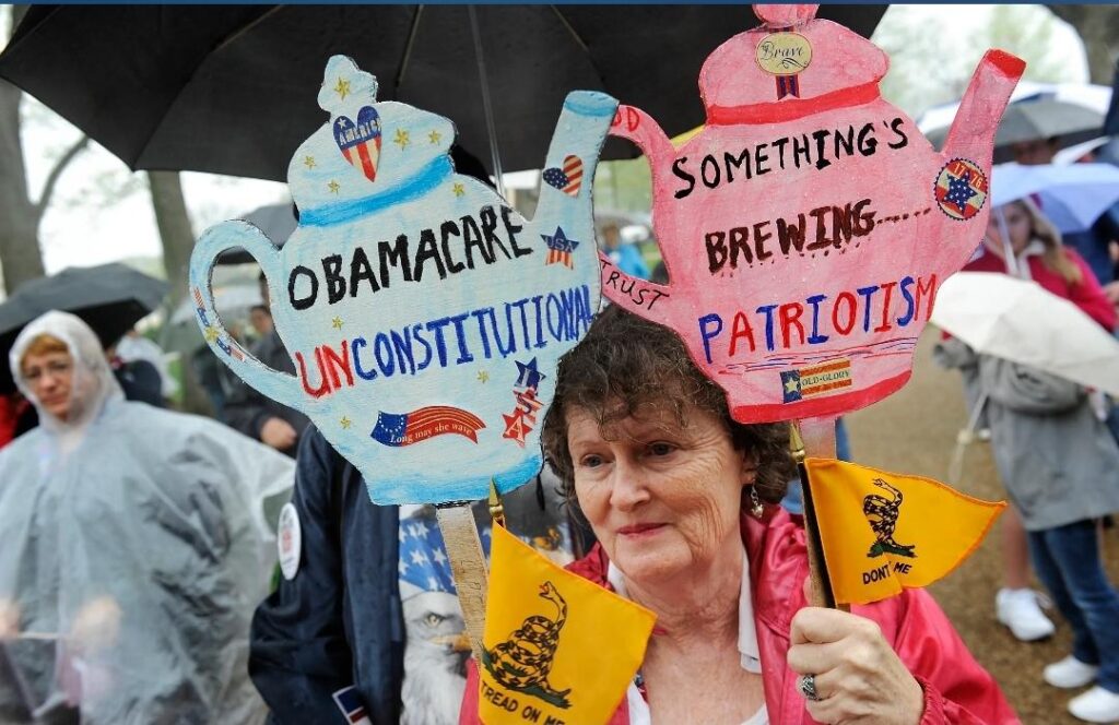 Tea Party protest Conservatives protest Obamacare at a Tea Party. It's Morning Again In America